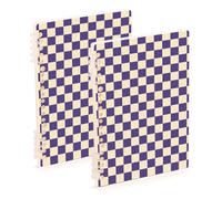 Amooorous A5 size Purple and White American Plaid subject notebooks college 8.3" x 5.7", hard cover subject college ruled notebook 60 sheets for school&office 2 pack