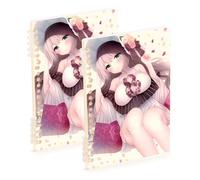 Amooorous A5 size Sexy Cute Anime Woman subject notebook 8.3" x 5.7", wire-bound single subject spiral notebook 60 sheets for planner&business 2 pack