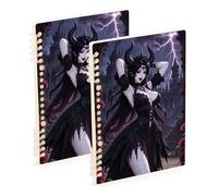 Amooorous A5 size Sexy Demon Beauty Gothic ruled notebooks 8.3" x 5.7", hard cover subject notebooks college ruled 60 sheets for planner&business 2 pack
