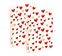 Amooorous A5 size Valentines Red Love Heart school notebooks 8.3" x 5.7", wear-resistant composition notebook wide ruled 60 sheets for planner&business 2 pack