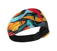 Amooorous Abstract Color Irregular Lines Moisture Wicking sweat headband Stretchy sweat for Yoga Yoga tennis bandas para el cabello de mujer