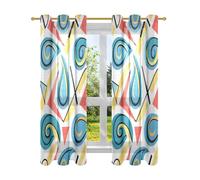 Amooorous Abstract Paisley Pattern Blue and White Light Filtering Curtains Blackout Curtains 63 Inch Length 2 Panels cortinas para cuartos contra el sol