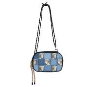 Amooorous Abstract Portrait in Denim Blue Black Crossbody Bag for Men Practical with Credit Card Slots Cell Phone Purse Walk the dog bolsas elegantes para mujer
