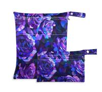 Amooorous Abstract Purple and Blue Roses in Style Of Cubism Detailed Painting with A Dark Background Showing A Floral Pattern in Vibrant Colors Highly Detailed with Rich Brush Strokes Like An