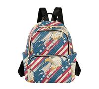 Amooorous American Flag Wild Bird 14 Inch multipurpose backpack purse women fashion for travel&work