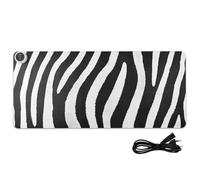 Amooorous Animal animal Skin Texture Black White Leather Heated Mouse Pad 31.5 x 13 In Anti Slip Keyboard Mat for Home Office Desk Gaming,Study