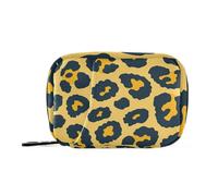 Amooorous Animal Leopard Skin Texture Gold Black medicine bag for traveling with Detachable Compartments attachable pill organizer 2 times a day for purse, animal leopard skin texture gold black, 1