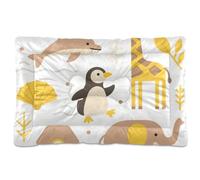 Amooorous Animal Penguin Elephant Yellow Brown Washable Dog Sleeping Mattress Soft Comfortable Anti-Slip Bottom Dog Cat Bed for Medium/Large Dogs 36" x 24"