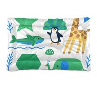 Amooorous Animal Penguin Elephant Yellow Green Washable Pet Mattress Soft Comfortable Anti-Slip Bottom Kennel Pad for Large Jumbo Medium Small Dogs 36" x 24"
