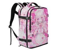 Amooorous Anime Cute Strawberry Girl Tool Backpack Water-resistant Lightweight Laptop Backpack Women 15 Inch Laptop Bag for Women & Men Outing Work Family Travel mochilas de viaje para mujer en avion