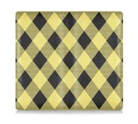 Amooorous Argyle Buffalo Plaid Check Tartan Scotland Yellow Black Premium Leather Car insurance and registration card holder Prefect Car Essentials Wallet for ID, Driver's License, Key Contact