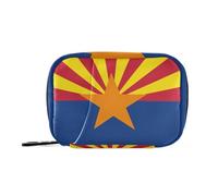Amooorous Arizona State Flag Az Blue Red travel medicine bag with Detachable Compartments attachable pill organizer large for purse