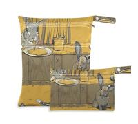 Amooorous at Table A Rabbit Is Stealing Honey reusable bags for swimmers 2 Pack diaper bag essential items with handles for pool, gym