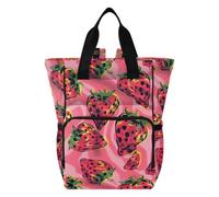 Amooorous Baby Diaper Bag Baby Essentials Diapers Bag Nice Big Pink Strawberries