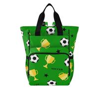 Amooorous Baby Diaper Bag Backpack Travel Diaper Bags Soccer and Cup Green | Waterproof,with Insulated Pockets and Stroller Straps，Gifts for Baby Shower