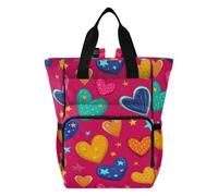 Amooorous Baby Diaper Bag diaper backpack Cartoon Colorful Hearts Red