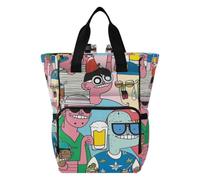 Amooorous Baby Diaper Bag Diaper Bag Backpack for Moms Dads Colorful Strange Friends