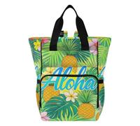 Amooorous Baby Diaper Bag Large Diaper Bags Unisex for Travel HELLO Tropical Hawaii Pineapple