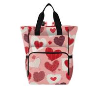 Amooorous Baby Diaper Bag Tote Baby Bags For Mama Valentines Hearts Patch Dots Pink Red