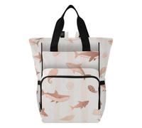 Amooorous Baby Diaper Bag Tote diaper backpack Ocean Animal Fish Shark Pink Stripe