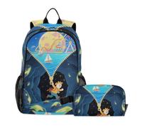 Amooorous Backpack And Lunch Box For Boys Fantasy Fairy Tale 7-10