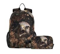 Amooorous Backpack And Lunchbox Set Funny Falcon 3d Art 7-10 | Boys Backpacks And Lunch Box