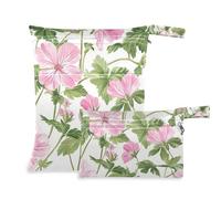 Amooorous Beautiful Pink Summer Flowers mess-proof dry bags 2 Pack travel essentials for babies with handles for pool, beach