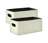 Amooorous Beige Solid Color Pure Plain collapsable Felt fabric cube storage baskets bins for pantry unit fabric cube storage baskets bins