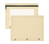 Amooorous Binder Pencil poucheses Portable Storage Bag for 3 Rings Binder 2 Pack Teacher Class Wheat Solid Color Pure Plain Brown