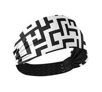 Amooorous Black and Gold Regular Lines Moisture Wicking sweat wicking headband women Elastic hairbands for women's hair for Football tennis Daily use cintas para el pelo de mujer