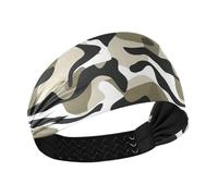 Amooorous Black and White Design Military Brown Cooling extra wide headbands for women Stretchy head bands for women for tennis tennis Running bandas para el cabello de mujer
