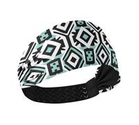Amooorous Black and White Illustration Design Mint Cooling sweatband headband Elastic hairbands for women's hair for Cycling make up Workouts bandas para el cabello de mujer