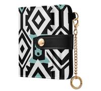 Amooorous Black and White Illustration Design Mint Portable Women's Folding Wallet for Women Premium PU Leather Wallet for Women Girls