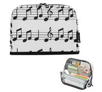 Amooorous Black Note Pencil Case Box Large Capacity Make Up Bag Wide Opening Desk Organizer for Teen Middle School estuche para lapices
