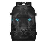 Amooorous Black Panther with Bright Blue Eyes Dark Art College Backpack Sleek Work Backpack For Men Laptop Bag 15.6 Inch for Travel Business Casual or College mochilas para laptop de mujer 20L