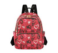 Amooorous Black Red Valentine Hearts 12.5 Inch Large Capacity purse backpack backpack fashion for business