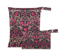 Amooorous Blue and Black Valentine Romantic Love waterproof wet bag 2 Pack travel essentials for babies with handles for bathing, yoga