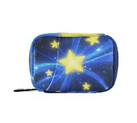 Amooorous Blue and Gold Romantic Sky medicine organizer bag with Detachable Compartments portable weekly pill organizer for purse