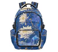 Amooorous Blue and White Daisy Flowers Clear Backpack Cute Sturdy Casual Backpack Travel Bag for Boys Girls, Age 7-18 nina de 10 anos