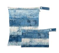 Amooorous Blue and White Horizontal Stripes zippered bag for gym 2 Pack diaper bag essential items with handles for travel, beach