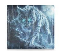 Amooorous Blue Glitter Evil Wolf Leather Car insurance and registration card holder Document Wallet for Driver License, Cards & Essential Documents, Blue glitter evil Wolf, One Size