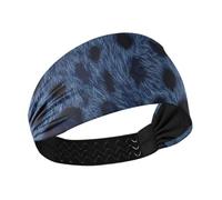 Amooorous Blue Leopard Print Non-Slip cloth headbands Stretchy head for washing face Yoga Daily use cintas para el pelo de mujer