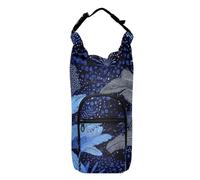 Amooorous Blue Mystery Leaf Water Bottle Carrier Bag Insulated Water Bottle Bag Hiking Water Bottle Holder,Fits 20 oz, 24 oz, 32 oz,40 oz bottles