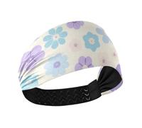 Amooorous Blue-purple Small Flowers Non-Slip yoga headbands Stretchy sweaty bands for washing face hiking Cycling bandas para el cabello de mujer