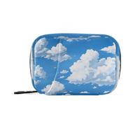 Amooorous Blue Sky and White Clouds first aid bag with Detachable Compartments attachable 7 day pill organizer for purse