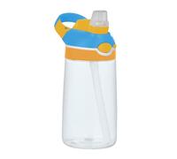 Amooorous Blue Solid Color Pure Plain Sports Water Bottle with Handle Lightweight Clear Water Bottle for Gym, Travel, Home, School, Office Botella de agua