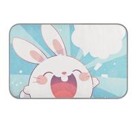 Amooorous Blue Stripe Cute Bunny Summer Cooling pad for Dog Self Cooling cat Blanket for Hamster Cozy Sleeping Removable esterilla refrescante para Perros M