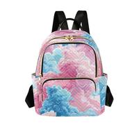Amooorous Blush and Blue Clouds Like Cotton Candy. 14 Inch lightweight, anti-theft college backpack for women women fashion for school&nurse