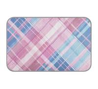 Amooorous Blush and Blue Tartan Summer pet Cooling mats for Dogs Self Cooling pad for Cats Outside for Pets Sleeping Essentials Mantas frías para Perros M