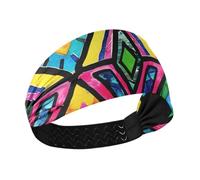 Amooorous Bohemian Geometric Pattern Moisture Wicking summer headbands for women Elastic sweaty bands for Workouts hiking Cycling cintas para el pelo de mujer